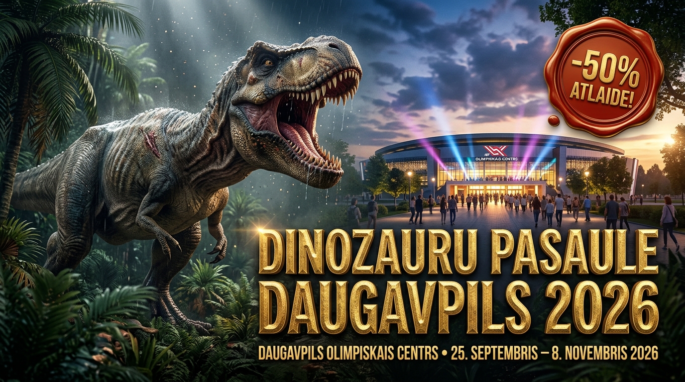 DINOZAURU PASAULES FESTIVĀLS DAUGAVPILS 2026